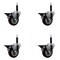 Service Caster 3.5'' Maroon Poly Swivel 3/4'' Expanding Stem Caster Set with Brake, 4PK SCC-EX20S3514-PPUB-MRN-PLB-34-4 - alternate 1